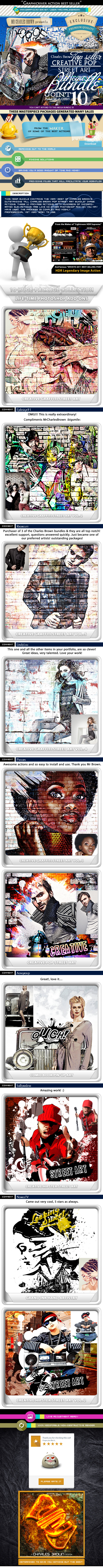 All Charles Brown's Pop Street Art Bundle - Photo Effects Actions