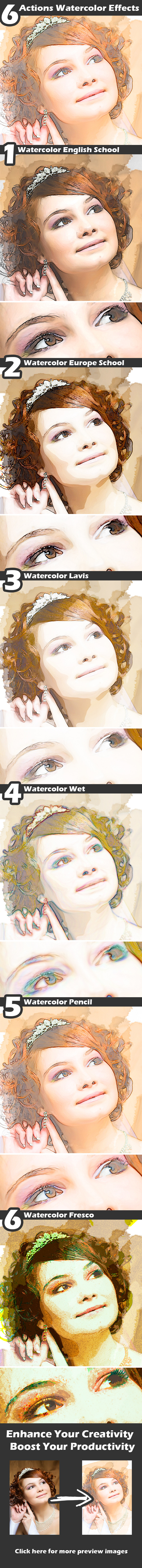 Actions Watercolor Effects - Photo Effects Actions