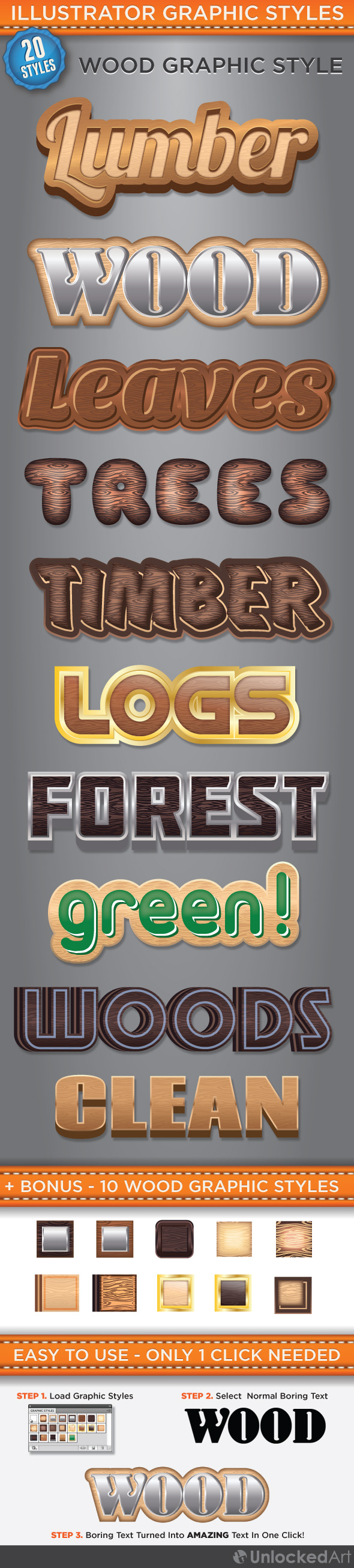 Wood Graphic Style - Styles Illustrator