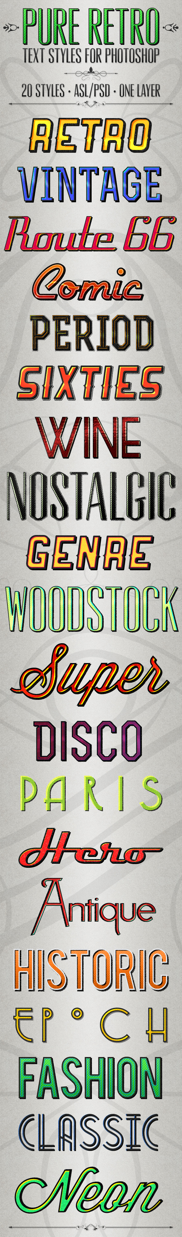 Pure Retro - Text Styles - Text Effects Styles