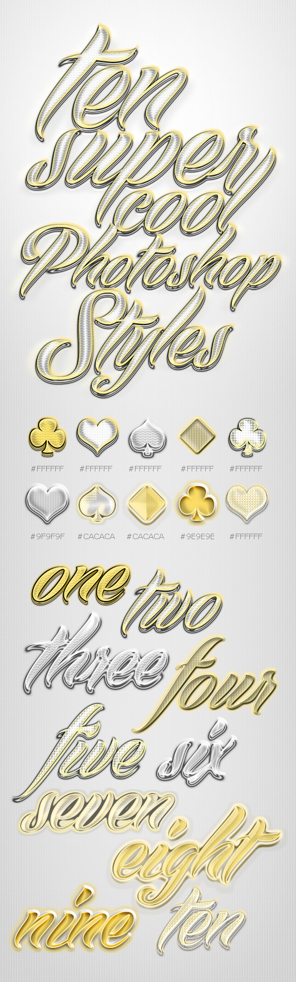 Gold & Silver Shiny Layer Styles - Text Effects Actions