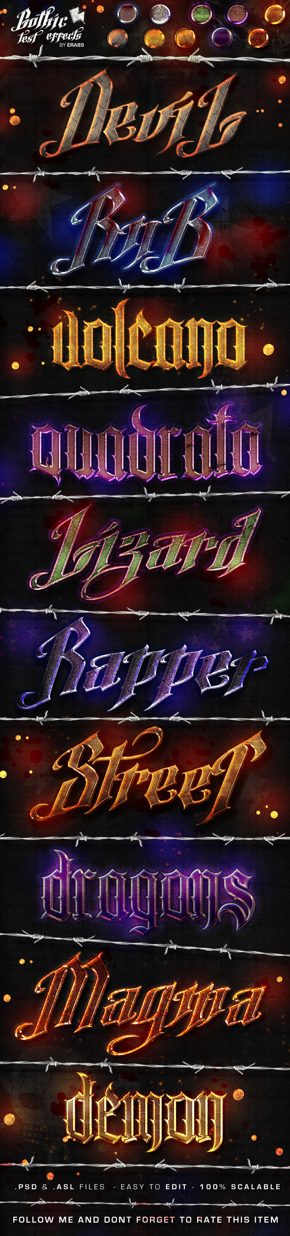 Gothic Text Effects - Photoshop Styles - Text Effects Styles