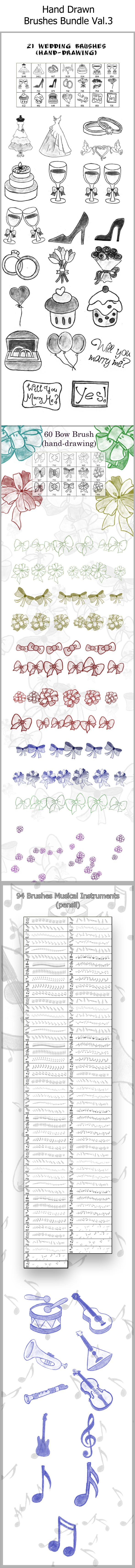 Hand Drawn Brushes Bundle Val.3 - Brushes Photoshop