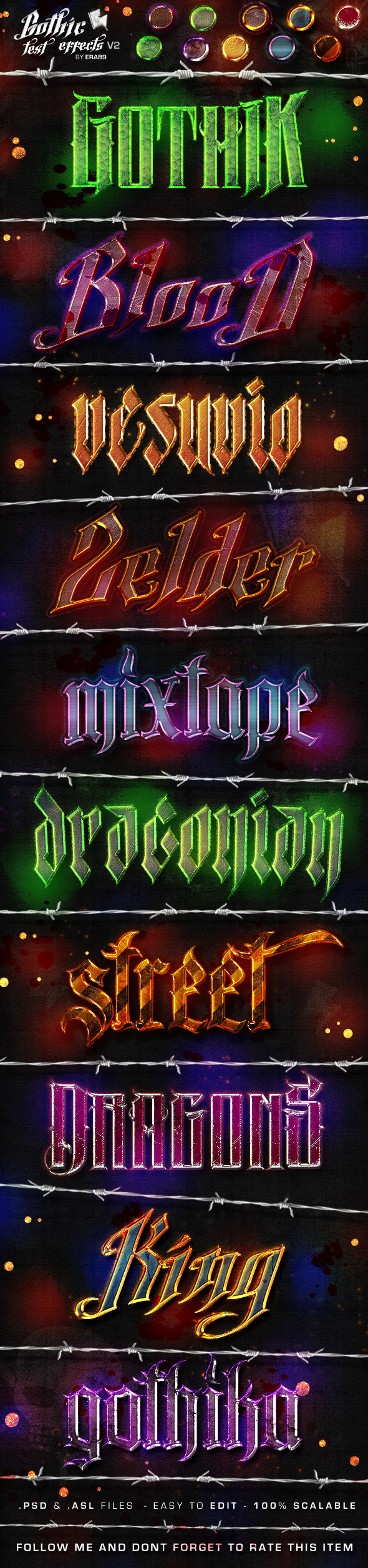 Gothic Text Effects v2 - Photoshop Styles - Text Effects Actions