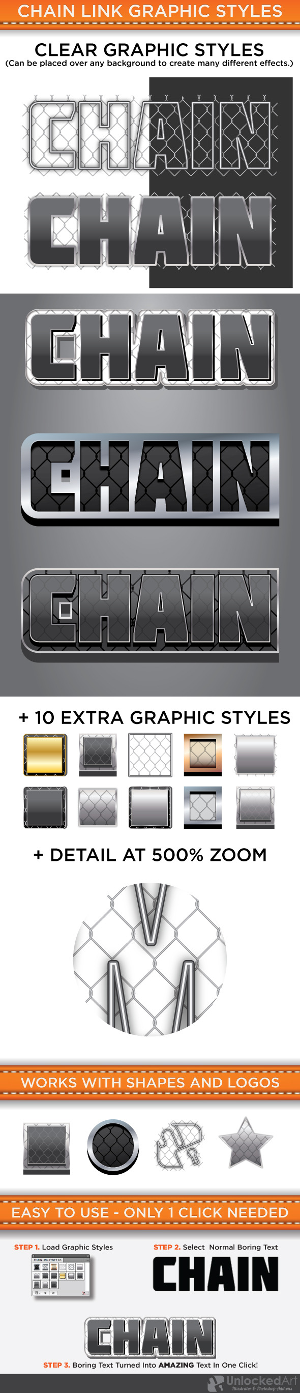 Chain Link Graphic Styles - Styles Illustrator
