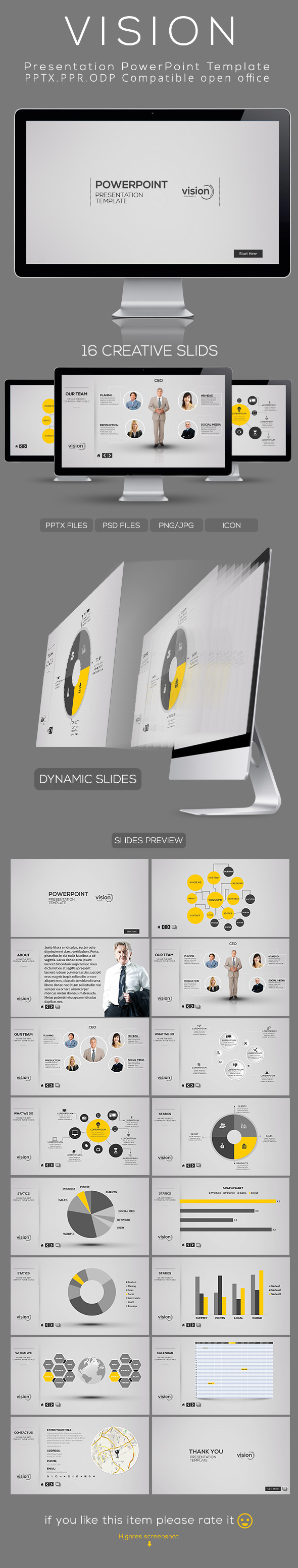 Vision Powerpoint Presentation Template - Presentation Templates