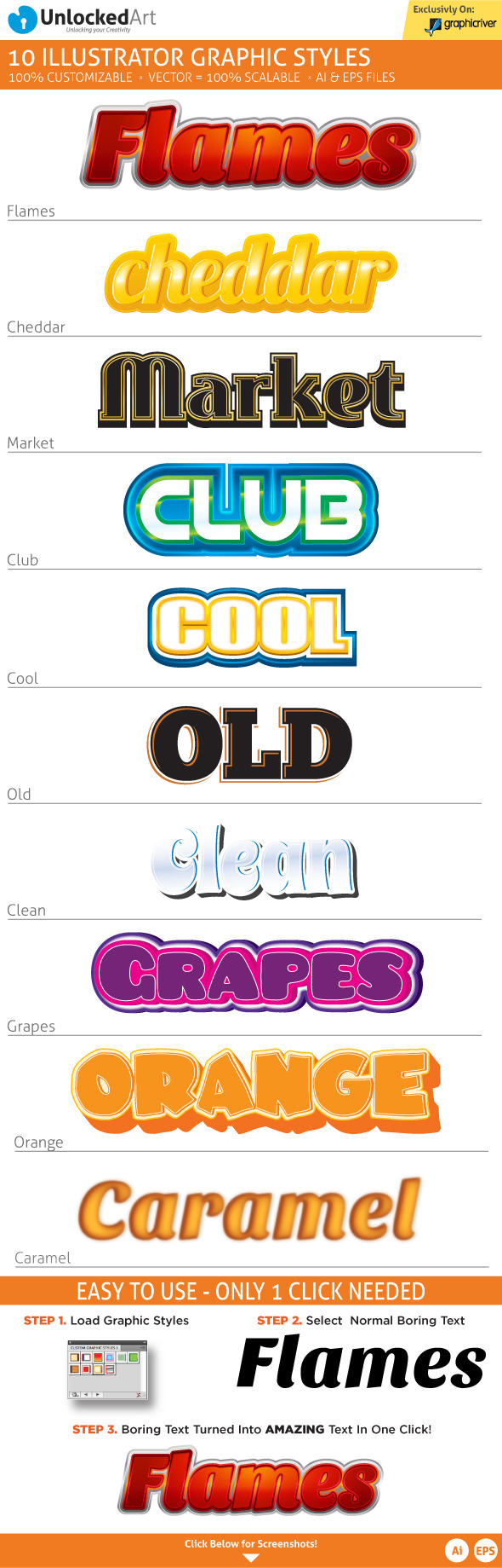 Custom Graphic Styles 2 - Styles Illustrator