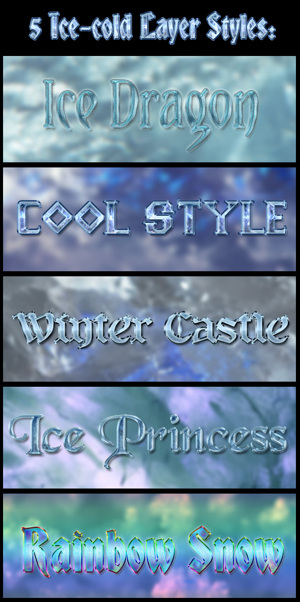 5 Ice-Cold Layer Styles - Text Effects Styles