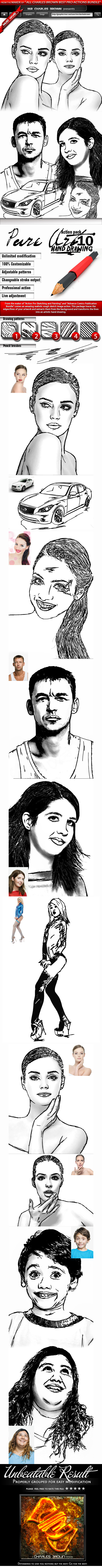 Pure Art Hand Drawing 10 – Fine Sketch - Photo Effects Actions