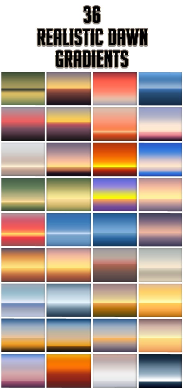 Realistic Dawn Gradients - Photoshop Add-ons