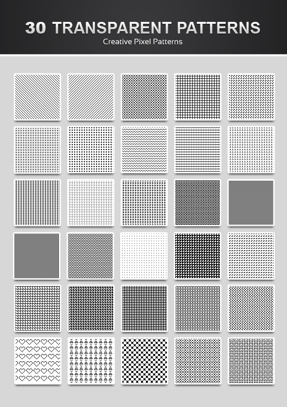 30 Pixel Patterns - Miscellaneous Textures / Fills / Patterns