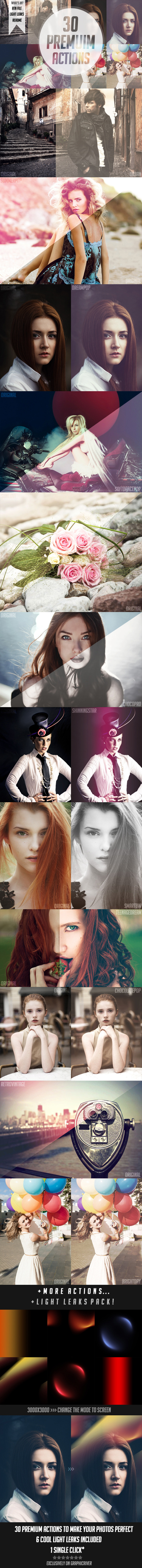 30 Premium Photoshop Actions - Photo Effects Actions