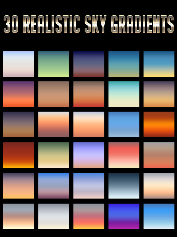 30 Realistic Sky Gradients by VillageGraphics | GraphicRiver