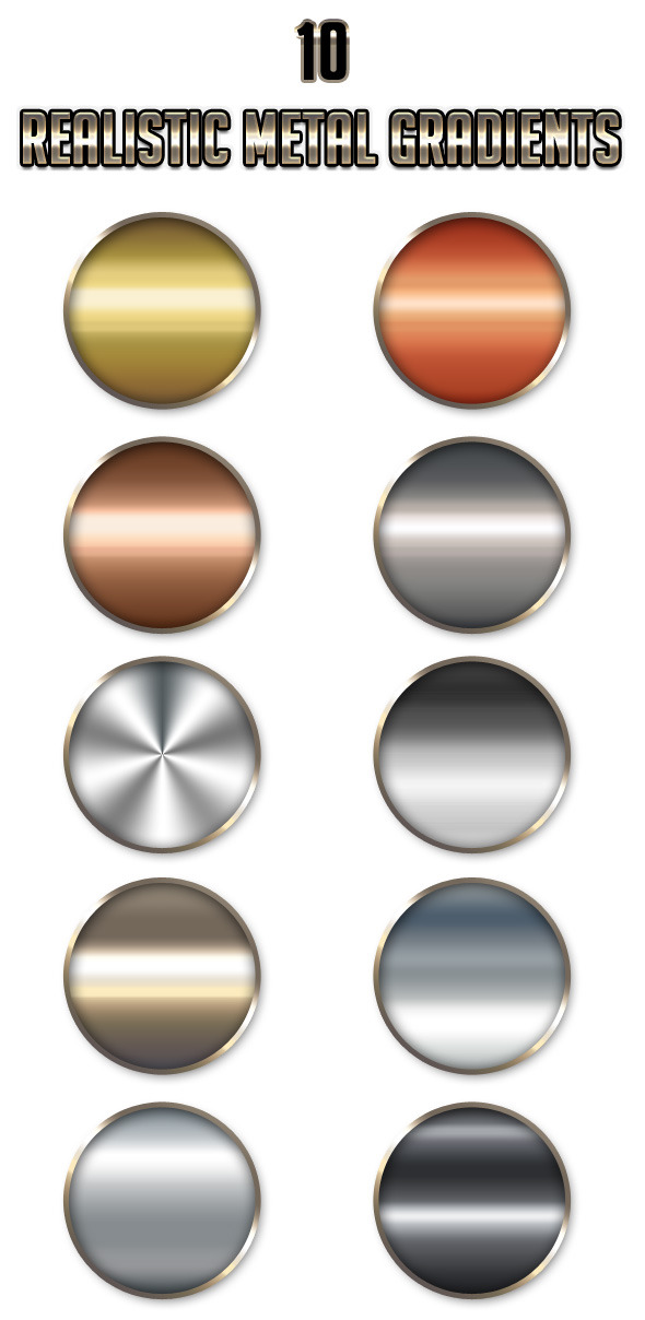 10 Realistic Metal Gradients - Add-ons