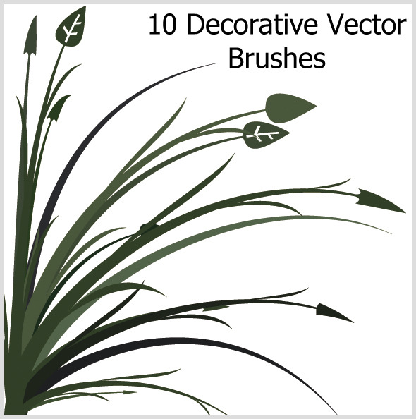 10 Decorative Vector Brushes - Brushes Illustrator