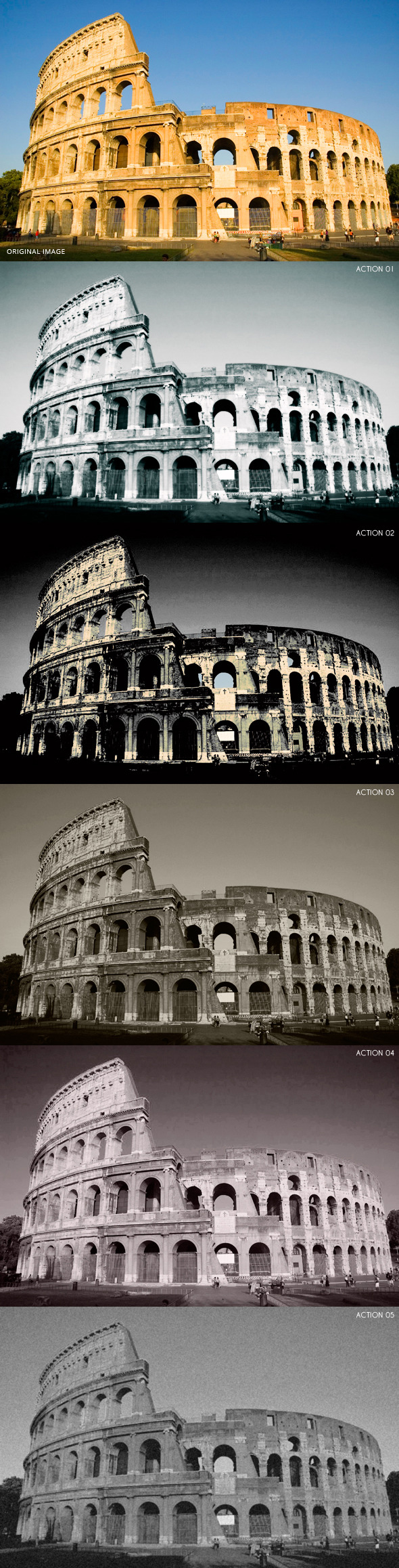 Black & White Photoshop Action Pack. - Photo Effects Actions