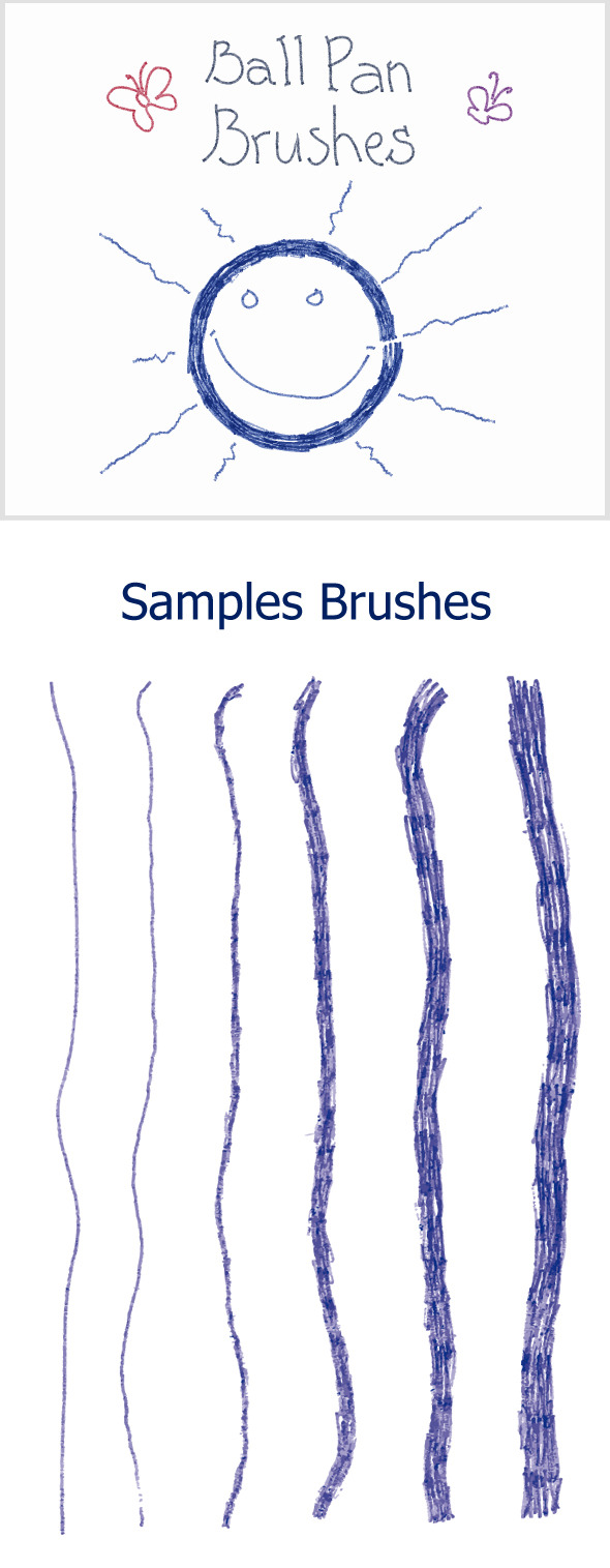 Ball Pen Brushes (Vector) - Artistic Brushes