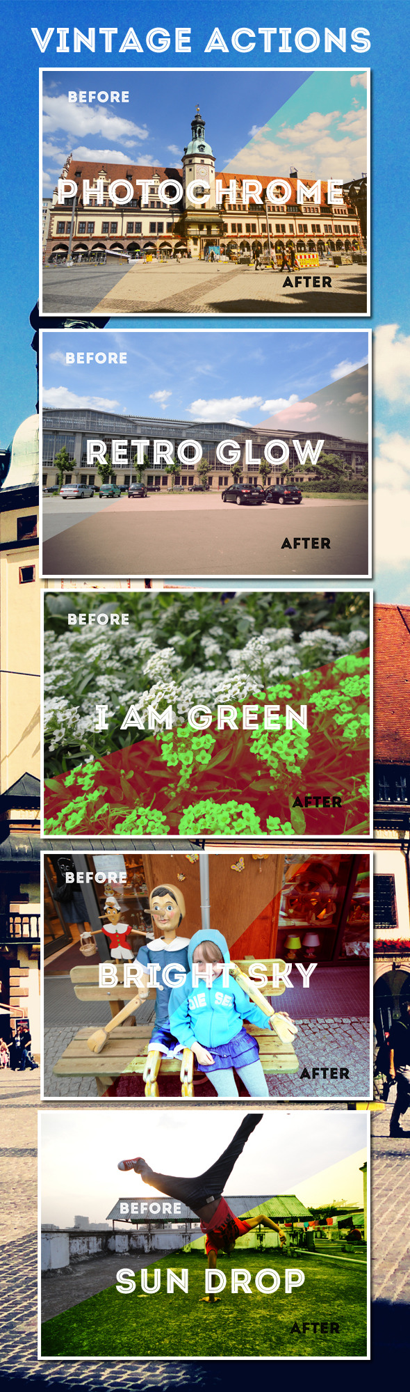 Photoshop Vintage Actions Set - Photo Effects Actions