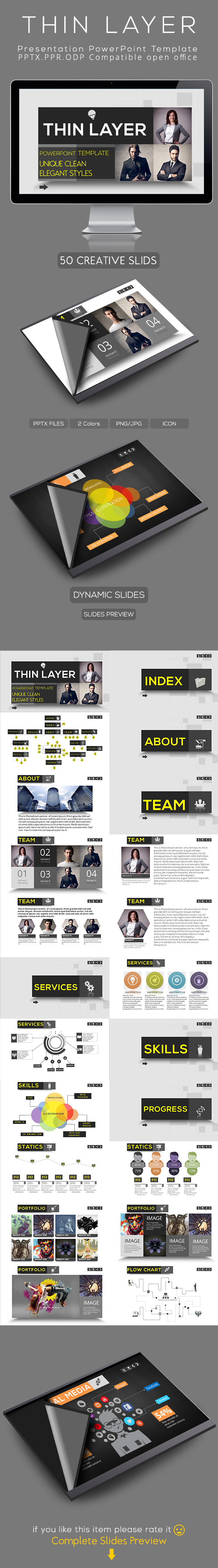Thin Layer Powerpoint Presentation Template - Creative PowerPoint Templates