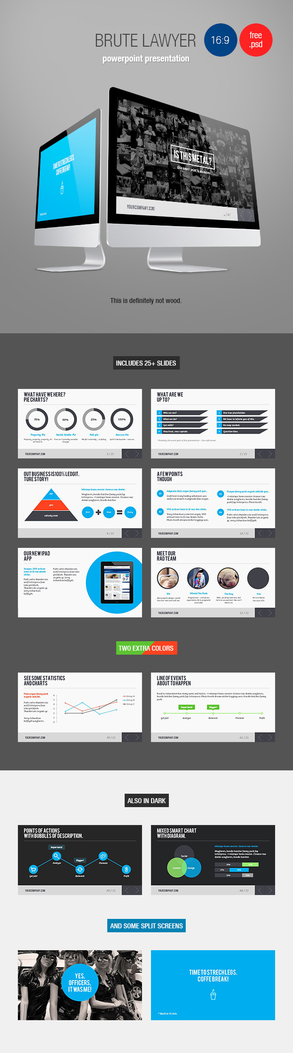 Brute Lawyer - Swiss Style PowerPoint Template - Business PowerPoint Templates