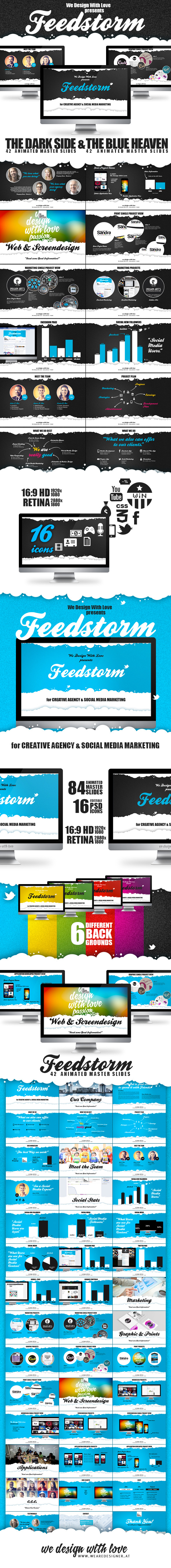 FEEDSTORM | 84 Pages | Keynote Presentation - Keynote Templates Presentation Templates