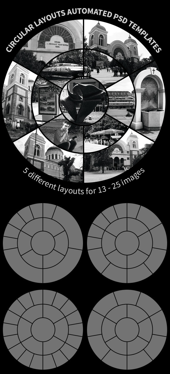 Circular Layouts Automated PSD Templates - Photoshop Add-ons