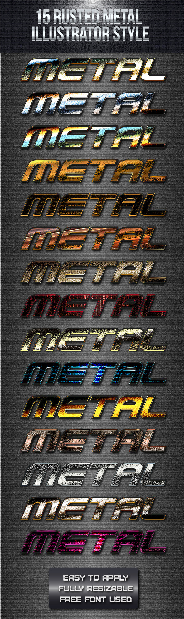 metal graphic styles illustrator download