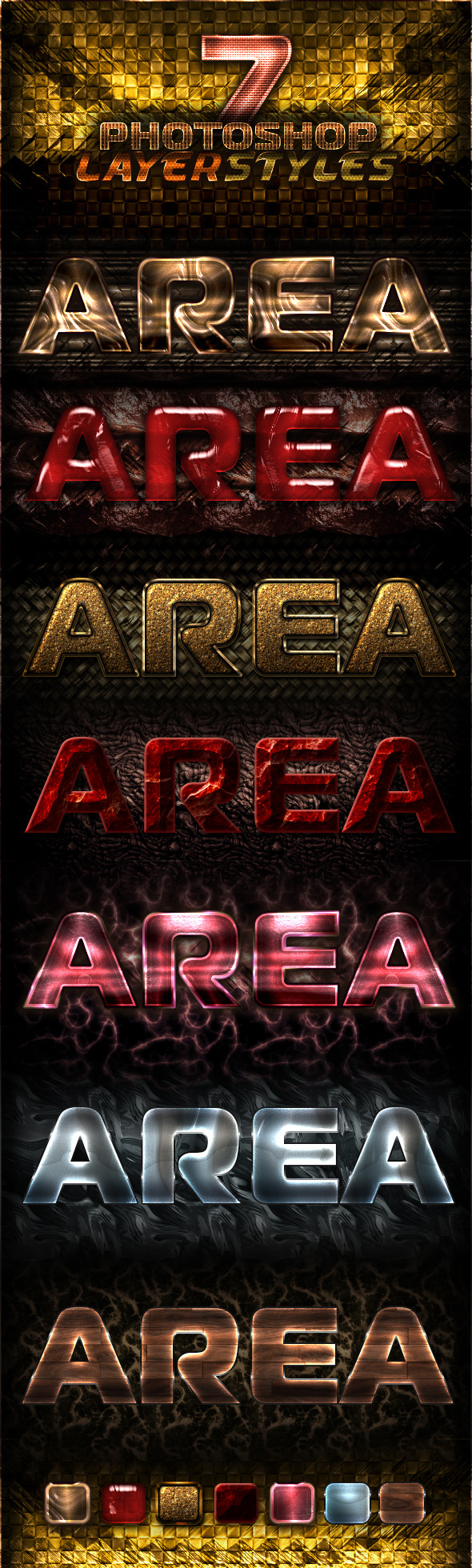 7 Photoshop Layer Styles - Styles Photoshop