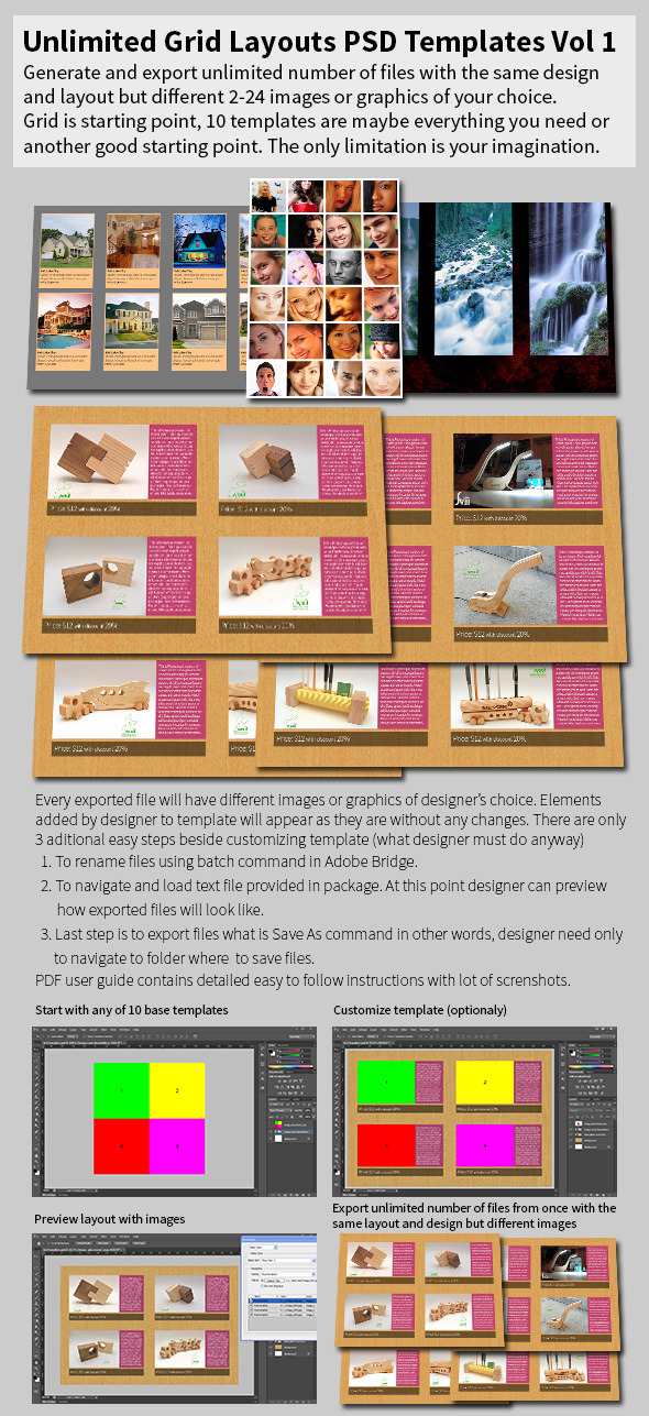 Unlimited Grid Layouts PSD Templates Vol 1 - Photoshop Add-ons