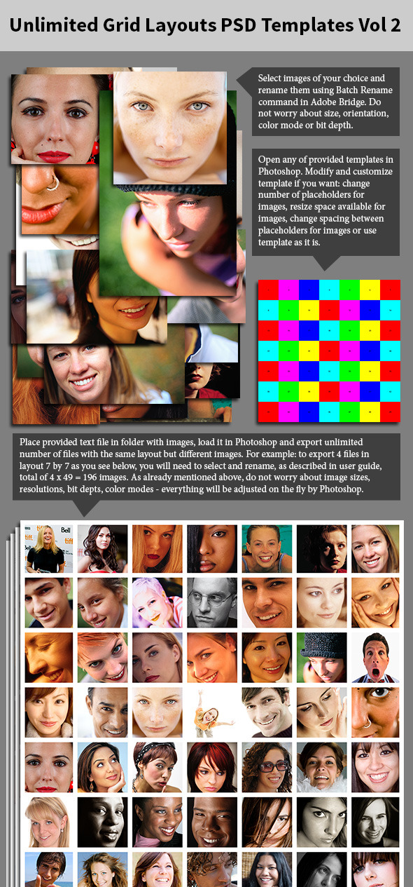 Unlimited Grid Layouts PSD Templates Vol 2 - Photoshop Add-ons
