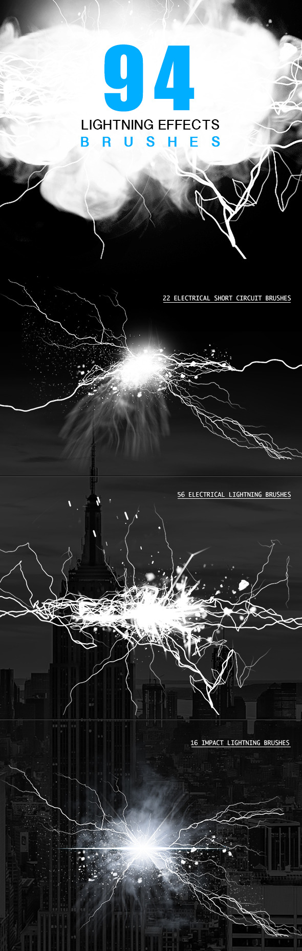 Electrical Lightning Brushes - Brushes Photoshop
