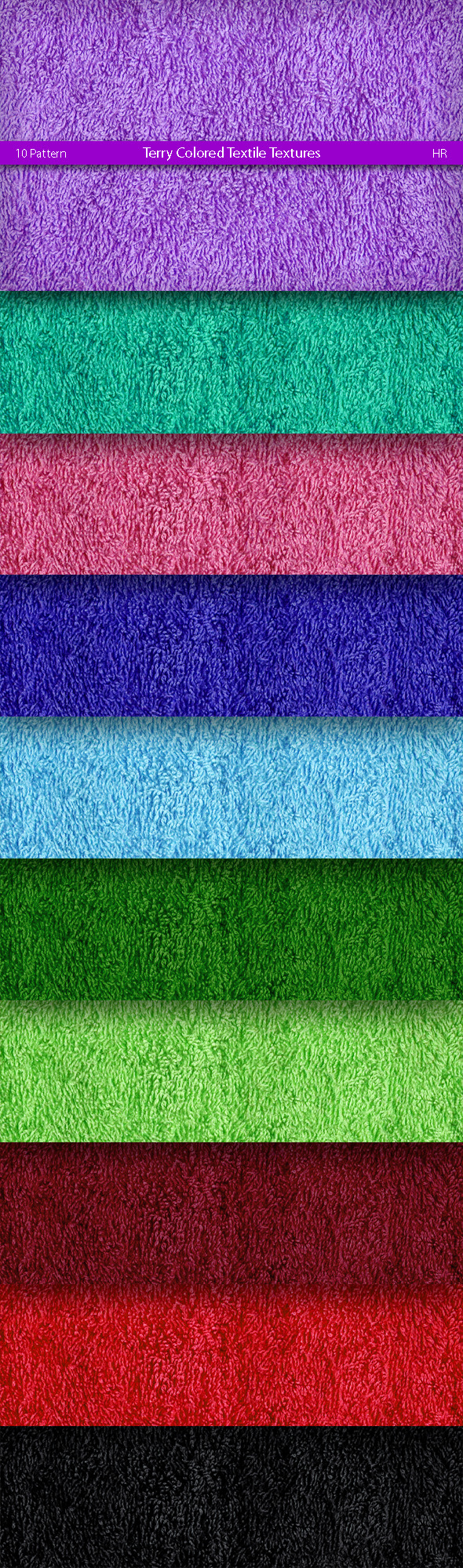 Terry Colored Textile Patterns - Nature Textures / Fills / Patterns