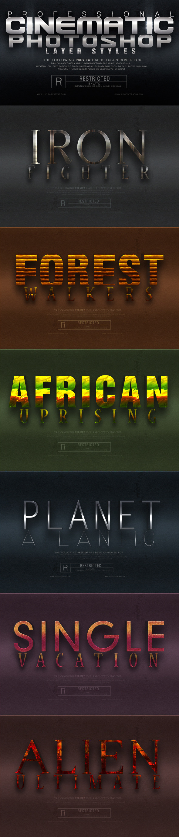 Cinematic Photoshop Layer Styles - Text Effects Styles