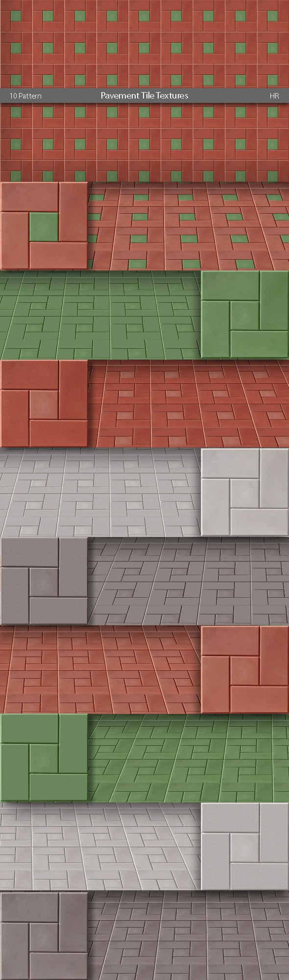 Pavement Tile Patterns - Urban Textures / Fills / Patterns