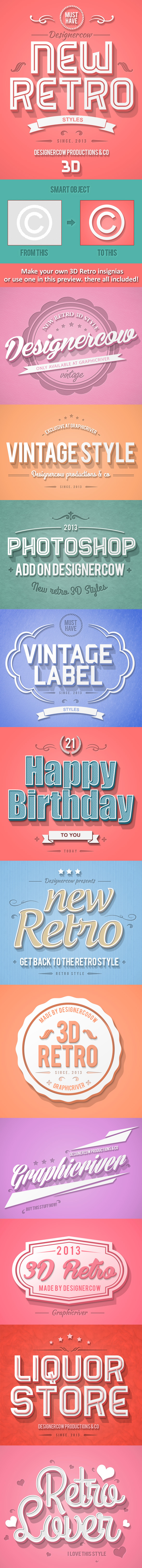 New 3D Retro Creator - Text Effects Styles