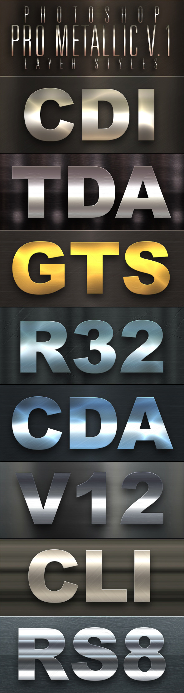 Pro Metallic Styles V.1 - Text Effects Styles