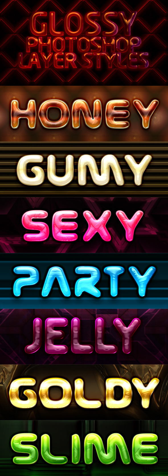 Glossy Photoshop Styles - Text Effects Styles