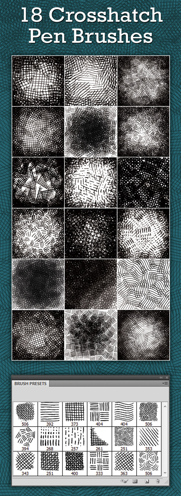 Crosshatch Pen Brushes - Artistic Brushes