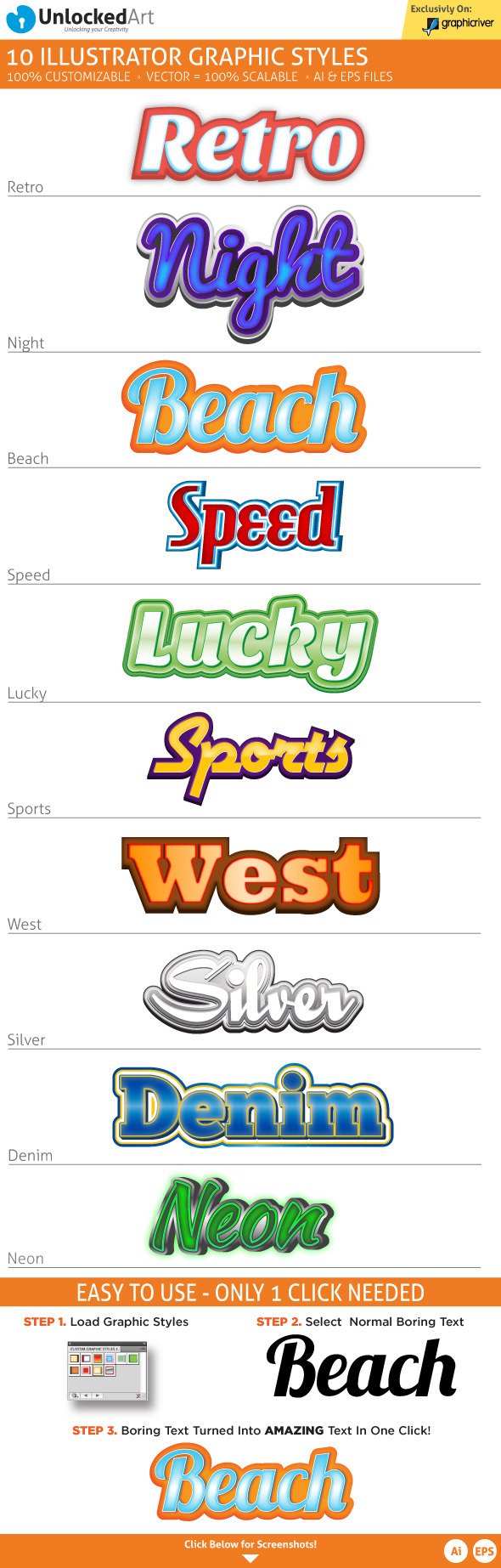 Custom Graphic Styles 3 - Styles Illustrator