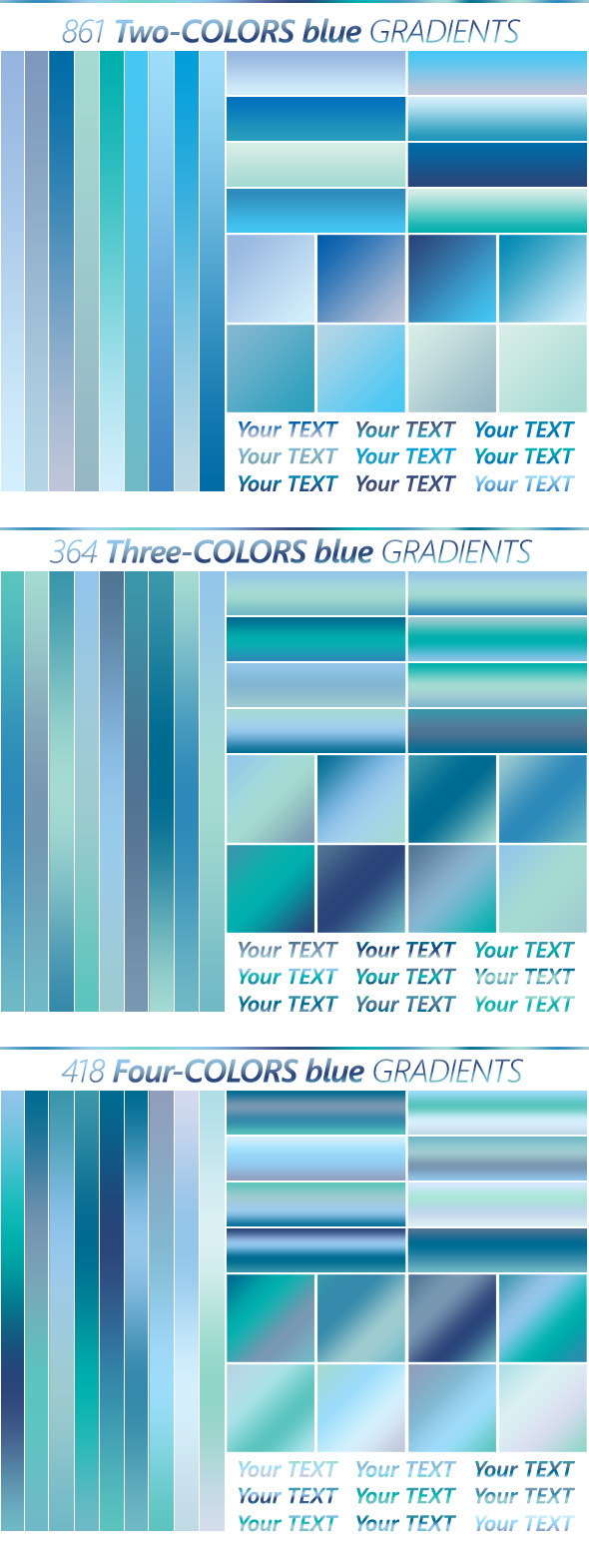 The Ultimate Blue Gradients Collection - Photoshop Add-ons