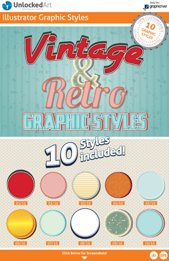 Vintage & Retro Graphic Styles - Styles Illustrator