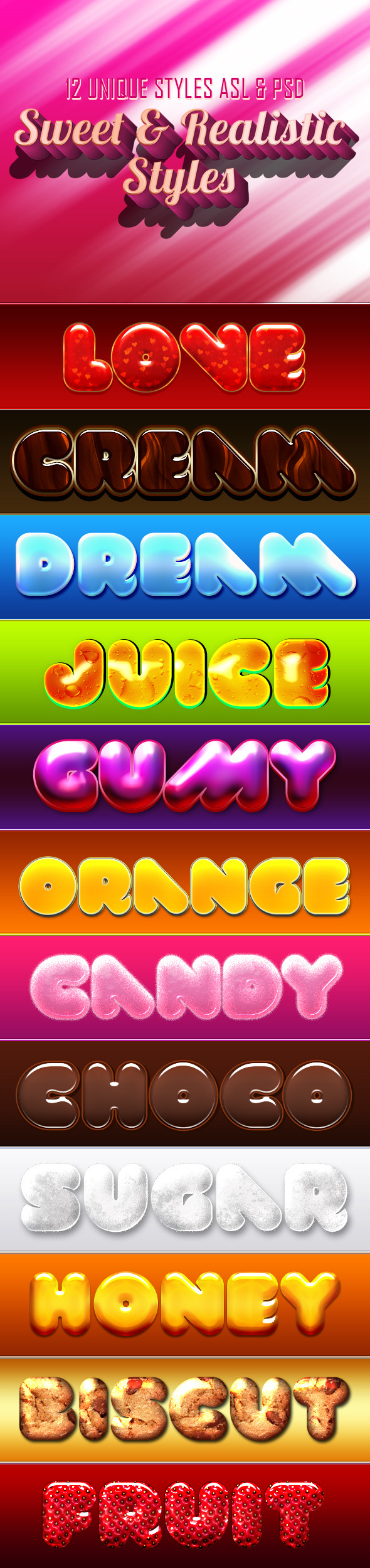 Sweet & Realistic Styles - Text Effects Styles