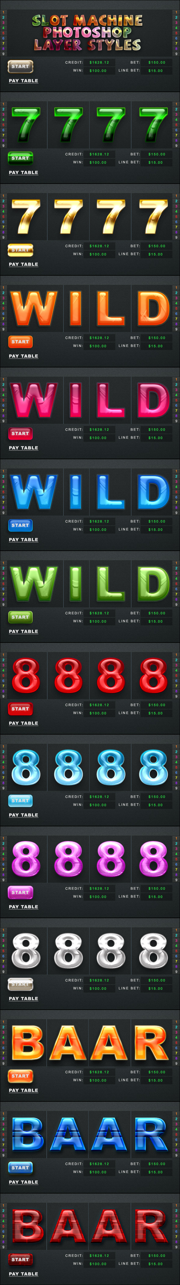 Slot Machine Photoshop Styles - Styles Photoshop