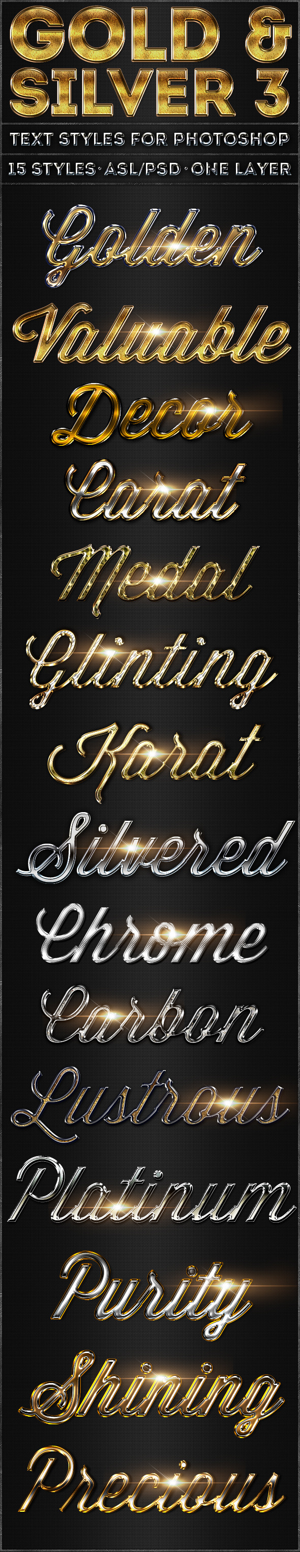 Gold & Silver 3 - Text Styles - Text Effects Styles