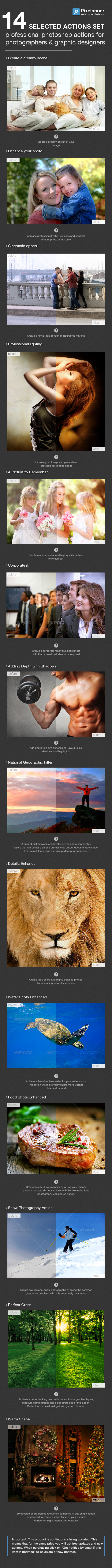 14 Selected Actions Set - Photo Effects Actions