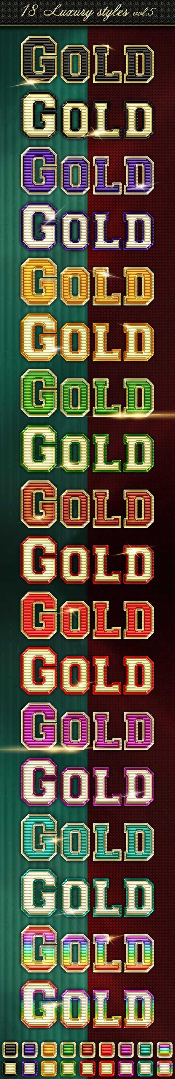 18 Luxury Styles vol. 5 - Text Effects Styles