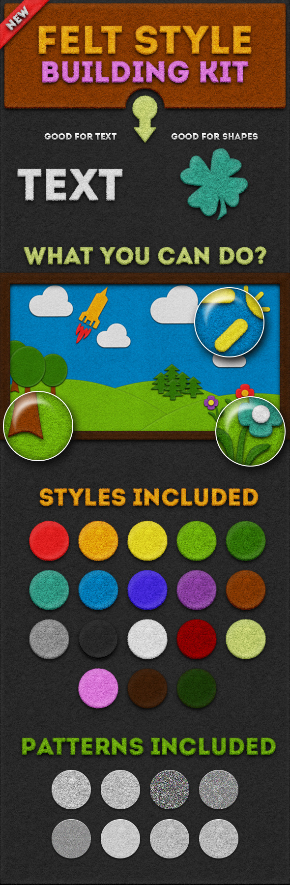 Felt Style Building Kit - Styles Photoshop