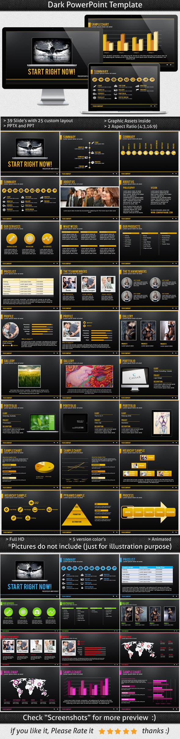 CleanDark Powerpoint Template - Business PowerPoint Templates