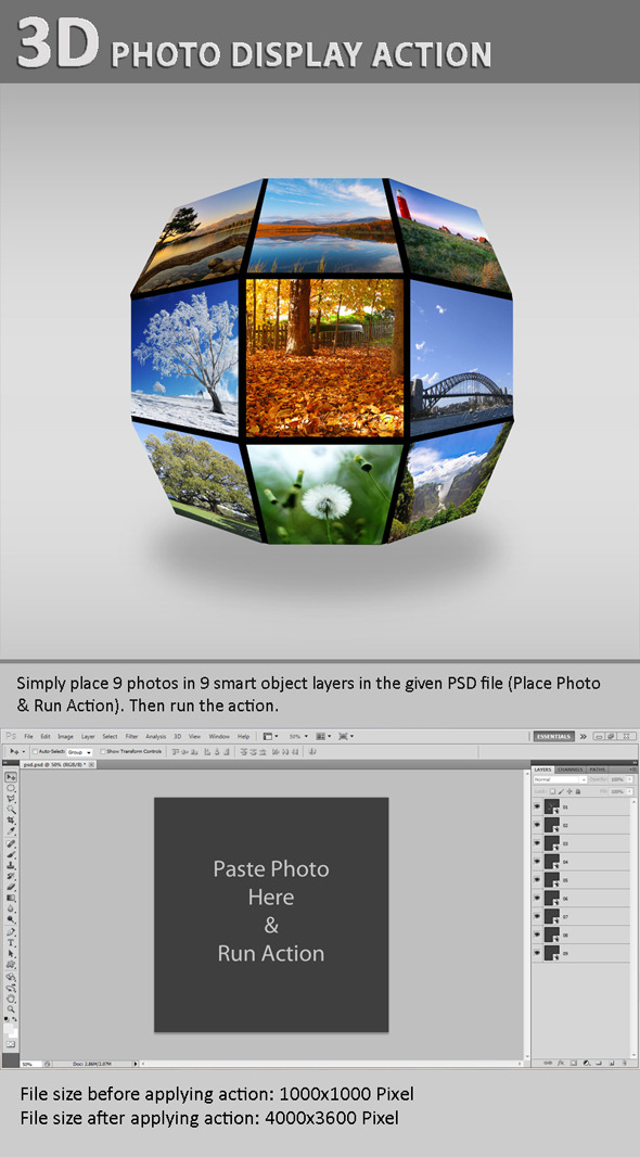 3D Photo Display Action