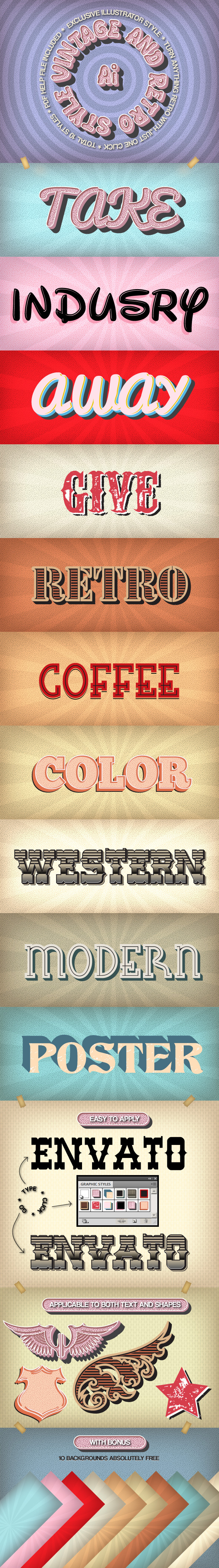Vintage and Retro Styles - Styles Illustrator